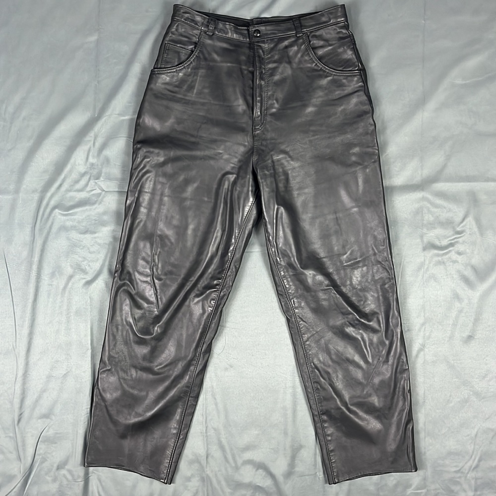 Vintage Leather Ranch Leather High Waist Pants | Size 14
